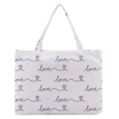 Pattern With Love Words Zipper Medium Tote Bag by Vaneshart