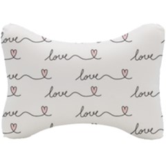 Pattern With Love Words Seat Head Rest Cushion by Vaneshart