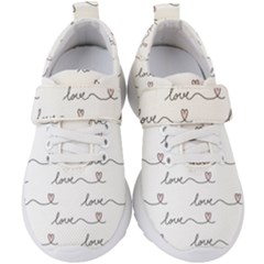 Pattern With Love Words Kids  Velcro Strap Shoes by Vaneshart