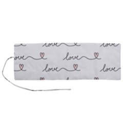 Pattern With Love Words Roll Up Canvas Pencil Holder (m) by Vaneshart