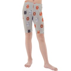 Cat Faces Pattern Kids  Mid Length Swim Shorts by Vaneshart