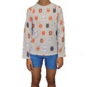 Cat Faces Pattern Kids  Long Sleeve Swimwear View1