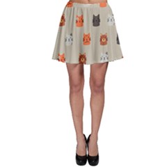 Cat Faces Pattern Skater Skirt by Vaneshart