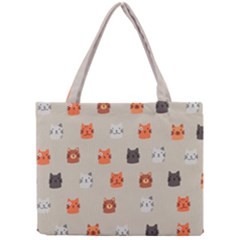 Cat Faces Pattern Mini Tote Bag by Vaneshart