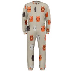 Cat Faces Pattern Onepiece Jumpsuit (men)  by Vaneshart