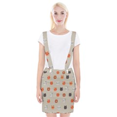 Cat Faces Pattern Braces Suspender Skirt by Vaneshart