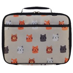 Cat Faces Pattern Full Print Lunch Bag by Vaneshart