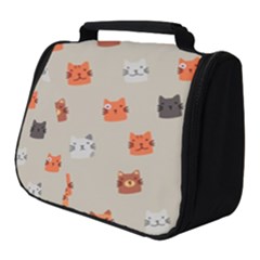 Cat Faces Pattern Full Print Travel Pouch (small) by Vaneshart