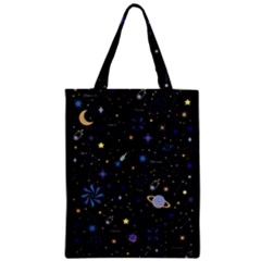 Starry Night  Space Constellations  Stars  Galaxy  Universe Graphic  Illustration Zipper Classic Tote Bag by Vaneshart