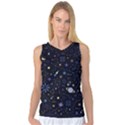 Starry Night  Space Constellations  Stars  Galaxy  Universe Graphic  Illustration Women s Basketball Tank Top View1