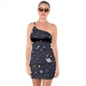 Starry Night  Space Constellations  Stars  Galaxy  Universe Graphic  Illustration One Soulder Bodycon Dress View1