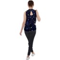 Starry Night  Space Constellations  Stars  Galaxy  Universe Graphic  Illustration Mock Neck Chiffon Sleeveless Top View2