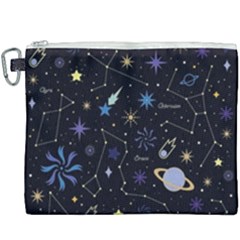 Starry Night  Space Constellations  Stars  Galaxy  Universe Graphic  Illustration Canvas Cosmetic Bag (xxxl) by Vaneshart