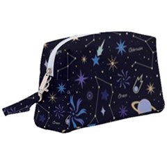 Starry Night  Space Constellations  Stars  Galaxy  Universe Graphic  Illustration Wristlet Pouch Bag (large) by Vaneshart