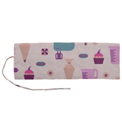 Seamless Bakery Vector Pattern Roll Up Canvas Pencil Holder (m) by Vaneshart