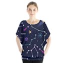 Space Wallpapers Batwing Chiffon Blouse View1