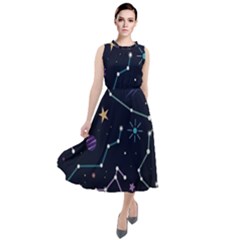 Space Wallpapers Round Neck Boho Dress by Vaneshart