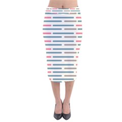 Long Lines Vector Pattern Velvet Midi Pencil Skirt by Vaneshart