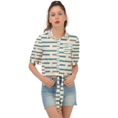 Long Lines Vector Pattern Tie Front Shirt  by Vaneshart