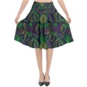 Neon Fruit Seamless Pattern Flared Midi Skirt View1