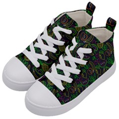 Neon Fruit Seamless Pattern Kids  Mid-top Canvas Sneakers by Vaneshart