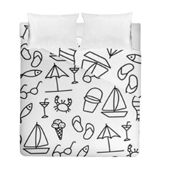 Black And White Summer Vector Pattern Duvet Cover Double Side (full/ Double Size) by Vaneshart