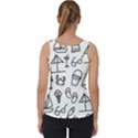 Black And White Summer Vector Pattern Velvet Tank Top View2