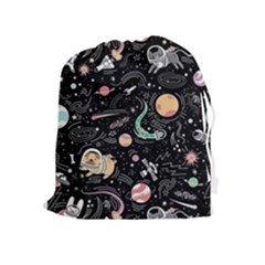 Animals Galaxy Space Drawstring Pouch (xl) by Vaneshart