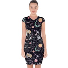 Animals Galaxy Space Capsleeve Drawstring Dress  by Vaneshart