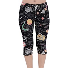 Animals Galaxy Space Velvet Capri Leggings 