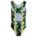 Exotic Green Leaf Kids  Cut-Out Back One Piece Swimsuit View2