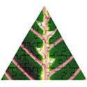 Exotic Green Leaf Wooden Puzzle Triangle View1