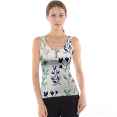 Dark Tone Plant Pattern Tank Top by Vaneshart