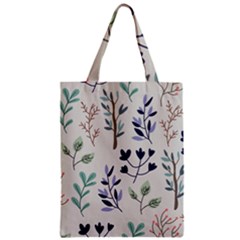 Dark Tone Plant Pattern Zipper Classic Tote Bag by Vaneshart