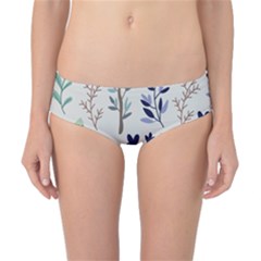 Dark Tone Plant Pattern Classic Bikini Bottoms by Vaneshart