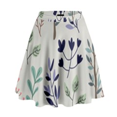 Dark Tone Plant Pattern High Waist Skirt by Vaneshart