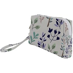 Dark Tone Plant Pattern Wristlet Pouch Bag (small)