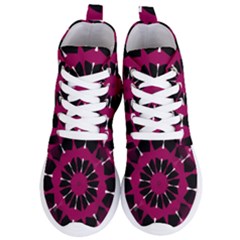 Pink And Black Seamless Pattern Women s Lightweight High Top Sneakers by Vaneshart