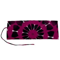 Pink And Black Seamless Pattern Roll Up Canvas Pencil Holder (s)