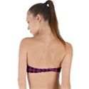 Pink And Black Seamless Pattern Twist Bandeau Bikini Top View2