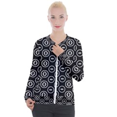 Black And White Pattern Casual Zip Up Jacket by Vaneshart