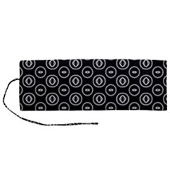 Black And White Pattern Roll Up Canvas Pencil Holder (m)