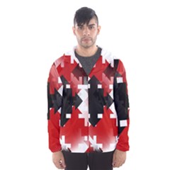 Black And Red Multi Direction Men s Hooded Windbreaker