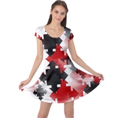 Black And Red Multi Direction Cap Sleeve Dress by Vaneshart