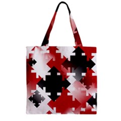 Black And Red Multi Direction Zipper Grocery Tote Bag by Vaneshart