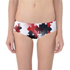 Black And Red Multi Direction Classic Bikini Bottoms by Vaneshart