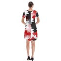 Black And Red Multi Direction Short Sleeve V-neck Flare Dress View2