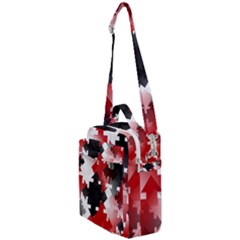 Black And Red Multi Direction Crossbody Day Bag by Vaneshart