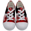 Black And Red Multi Direction Kids  Low Top Canvas Sneakers View1