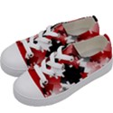 Black And Red Multi Direction Kids  Low Top Canvas Sneakers View2